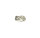 Silver ring with diamond accents on a white background