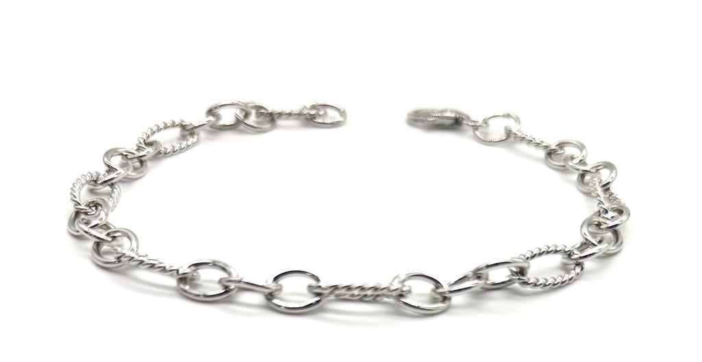 .925 Sterling Silver Oval Cable Link Bracelet