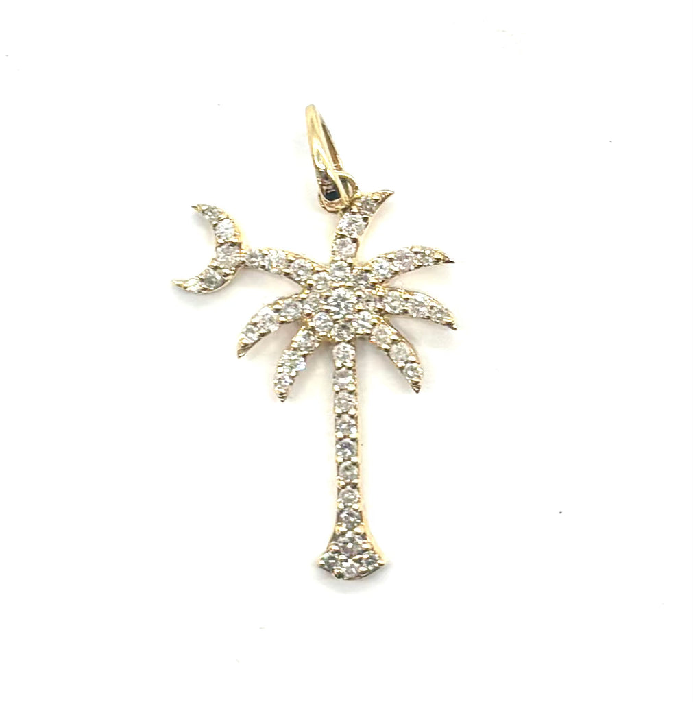 South Carolina Palmetto Moon Diamond Pendant front