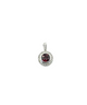 David Yurman .925 Sterling Silver Round Garnet & Diamond Halo Petit Albion Pendant