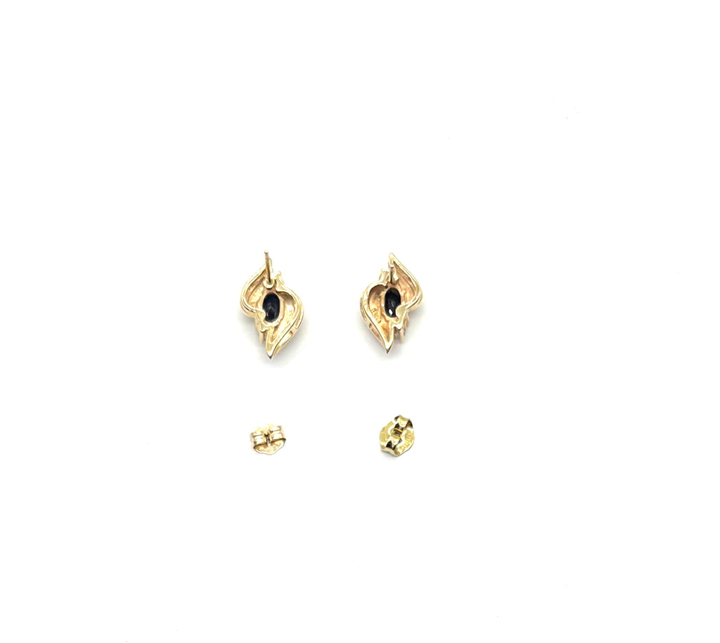 Sapphire and Diamond Bypass Stud Earrings separate