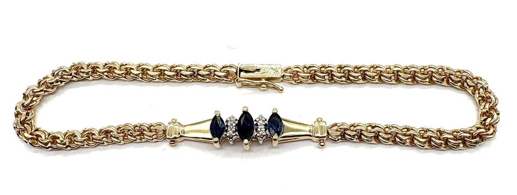 14k Marquise Sapphire Bracelet