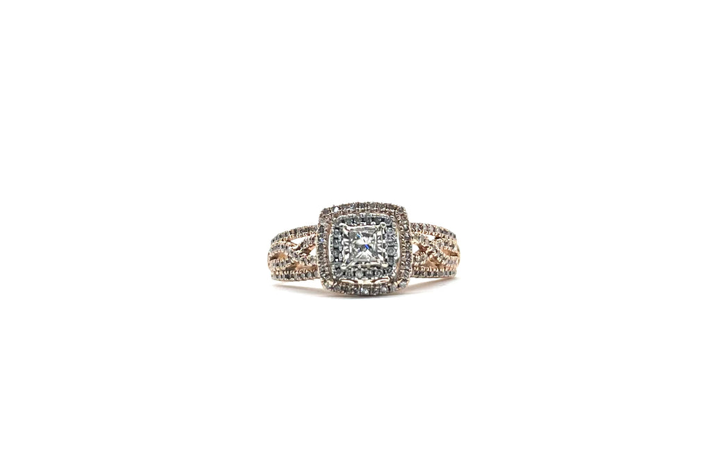 Rose Gold 1/2ctw Diamond Halo Ring