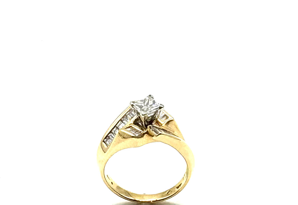 14k Yellow Gold Diamond Bypass Ring hole