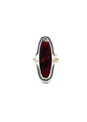 .925 Sterling Silver Elongated Oval Red Jasper Bezel Set Split Frame Ring