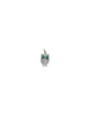 .925 Sterling Silver Turquoise Owl Charm Silver owl charm with turquoise stone on a white background