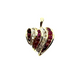 10K Yellow Gold 1/4CTW Diamond & Ruby Heart Pendant