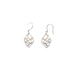 Pair of silver earrings on a white background