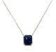 .925 Sterling Silver Framed Lapis Stationary Pendant Necklace Necklace with a blue pendant on a white background