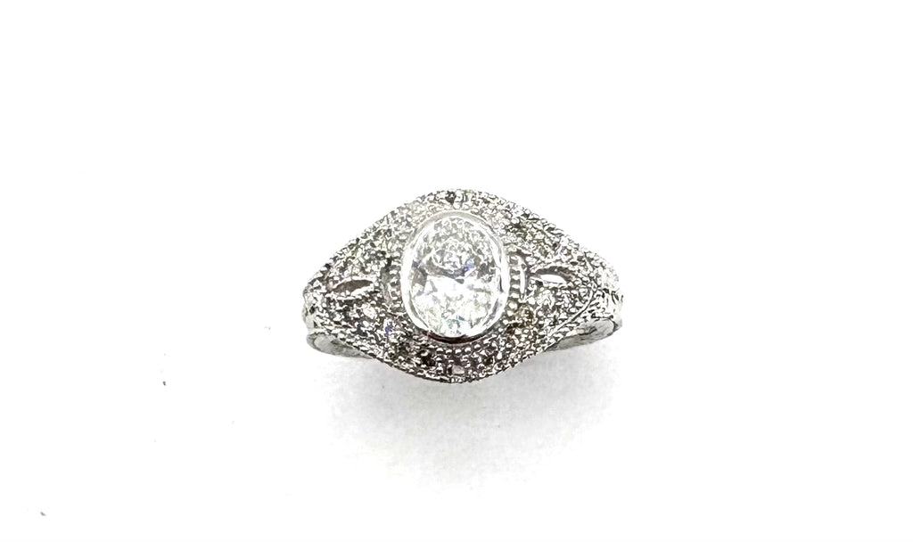 14k 1 Carat Lab Diamond Oval Ring
