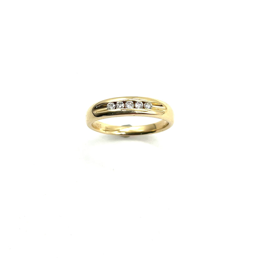 14k 5 Diamond Channel Set Men’s Wedding Ring above