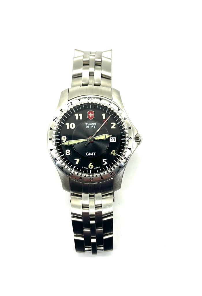 Stainless Steel Swiss Army GMT Watch