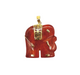10K Yellow Gold Orange Jade Elephant Pendant
