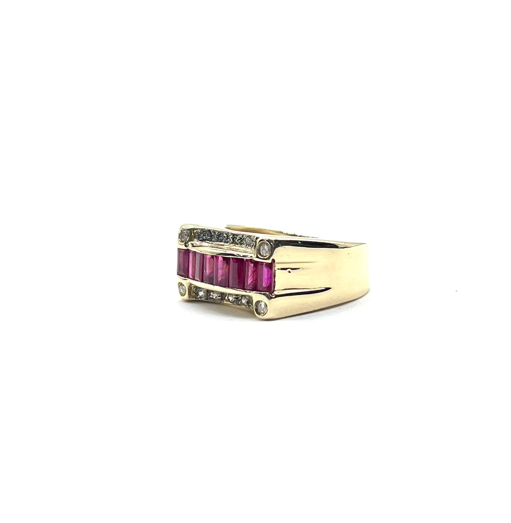 Baguette Ruby Channel Ring angle