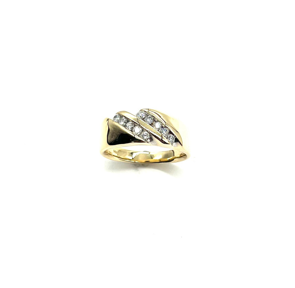 Men’s 2 Row Diagonal Diamond Ring