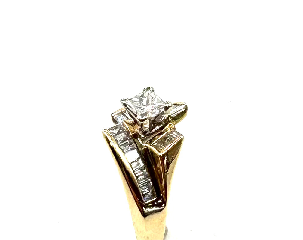 14k Yellow Gold Diamond Bypass Ring top