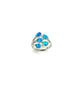 .925 Sterling Silver Blue Opal Multi Stone Bypass Ring Ring with blue gemstones on a white background