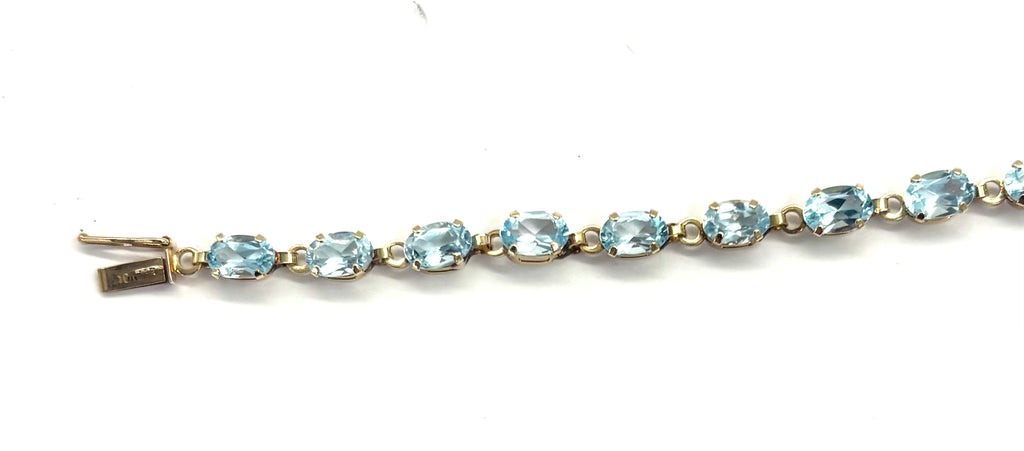 10k Oval Aquamarine Bracelet