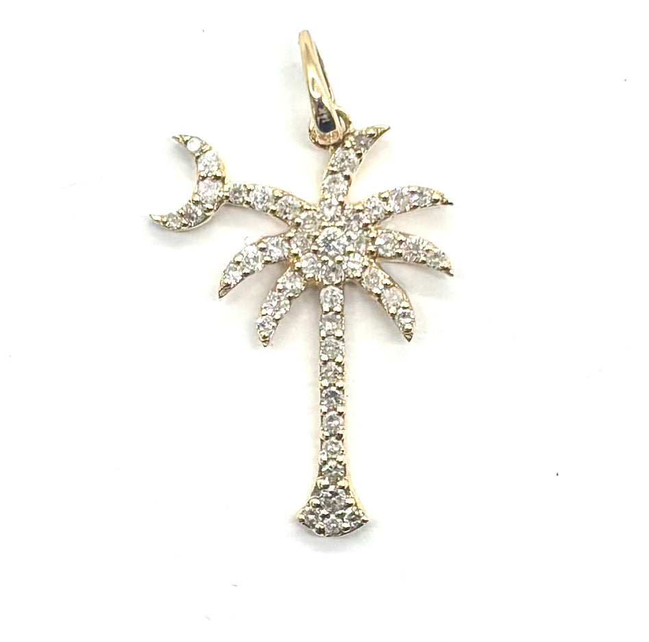 South Carolina Palmetto Moon Diamond Pendant