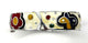 .925 Sterling Silver Enamel Inlay Multicolor Flower Bangle Bracelet Colorful bracelet with abstract design on a white background