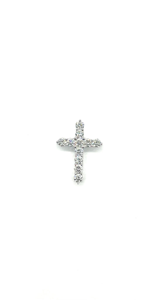 White Gold 1ctw Lab Grown Diamond Cross Pendant