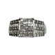 14K White Gold 1CTW Diamond Invisible Set 5-Row Ring Diamond ring with a white background