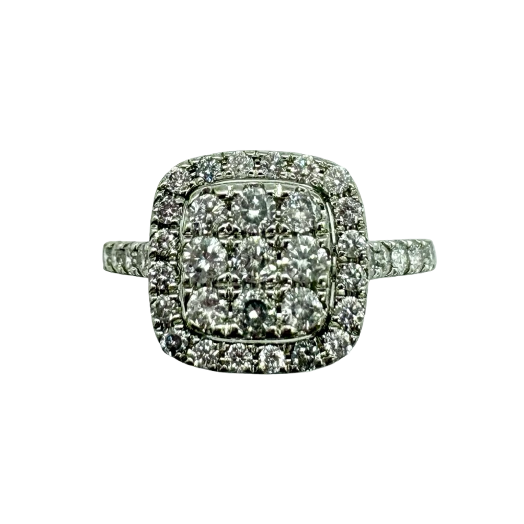 Diamond ring with a white background