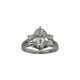 Platinum Oval & Emerald Cut 1.75CTW Lab Created Diamond Cathedral Ring