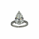 14K White Gold Pear 3.58CTW Lab Created Diamond Tiffany Ring