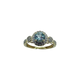 10K Yellow Gold Aquamarine 1/4CTW Diamond Halo Ring