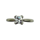 14K White Gold 1/2CT Diamond Princess Cut 4-Prong Solitaire Ring Diamond ring with a white background