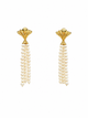 14K Gold Pearl Dangle Earrings