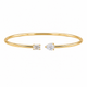 New 14K Gold 0.60 CTW Diamond Cuff Bangle