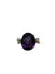 Effy .925 Sterling Silver/18K Gold Faceted Amethyst Twist Ring Ring with a purple gemstone on a white background