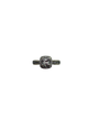 14K White Gold 1CTW Diamond Square Halo Channel Ring Diamond ring on a white background
