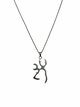 .925 Sterling Silver Deer Head Outline Pendant Necklace Silver pendant on a chain against a white background