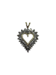 10K Yellow/White Gold 2CTW Diamond Double Heart Pendant Heart-shaped pendant with diamond accents on a white background