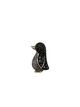 .925 Sterling Silver/14K Gold Black and White CZ Penguin Slide Pendant Penguin-shaped jewelry on a white background