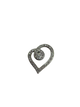 14K White Gold 1/2CTW Diamond Swirl Open Heart Pendant  Silver heart-shaped with small diamonds on a white background