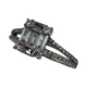 .925 Sterling Silver Emerald Cut CZ Split Ring Diamond ring with emerald-cut center stone on a white background