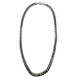 .925 Sterling Silver 66.4G 7MM Cuban Link Chain Silver chain necklace on a white background