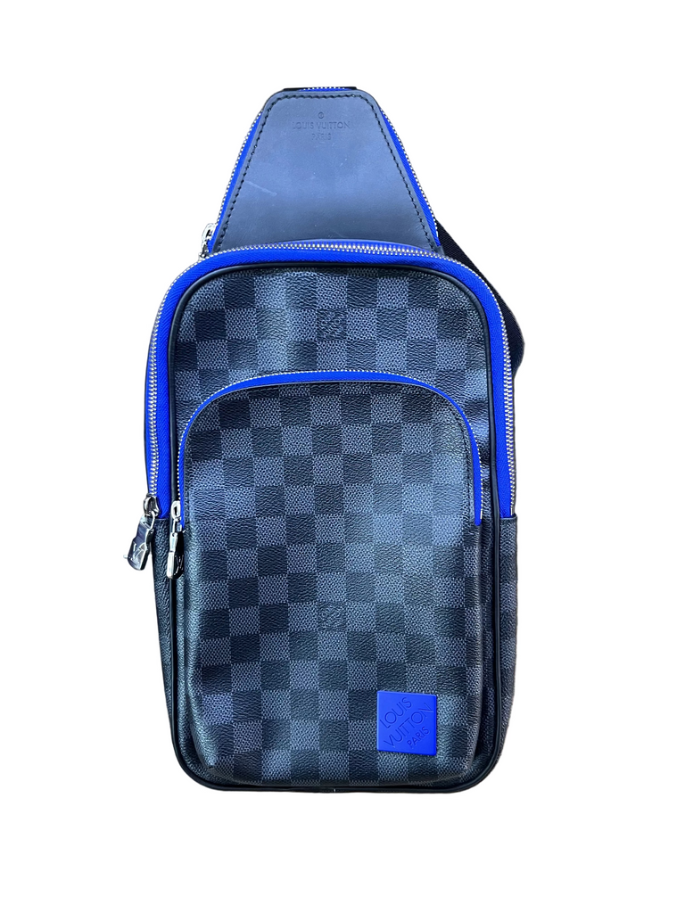 louis vuitton blue checkered backpack Louis Vuitton - Avenue Sling Bag - Blue