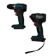 Bosch cordless drill and impact driver set on a white background Bosch 18V 2 Tool Set w/ Impact Driver GDR18V-1800 & Drill/Driver GSR18V-400 w/ 2 2Ah Batteries