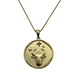 .925 Sterling Silver Gold Plated Zodiac CZ Round Pendant Necklace (Taurus) Gold pendant with bull design on a white background