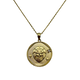 .925 Sterling Silver Gold Plated Zodiac CZ Round Pendant Necklace (Leo)