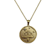 .925 Sterling Silver Gold Plated Zodiac CZ Round Pendant Necklace (Libra) Gold Libra zodiac pendant necklace on a white background