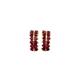 Pair of gold earrings with red gemstones on a white background