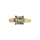 14K Yellow/White Gold 1/2CT Diamond Princess Cut Solitaire Cathedral Ring Gold ring with a diamond on a white background