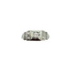 Diamond ring with a white gold band on a white background