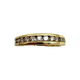 14K Yellow Gold 1/2CTW Diamond Channel Beveled Band Gold ring with embedded diamonds on a white background